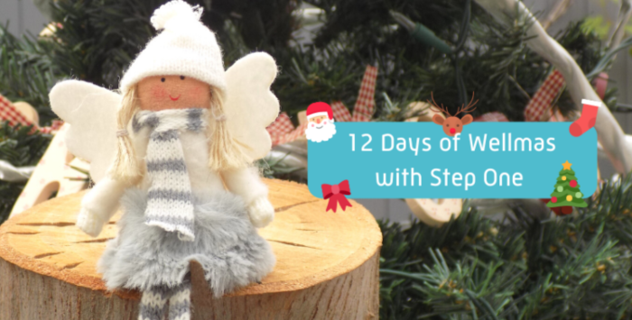Text-based graphic saying '12 Days of Wellmas with Step One'