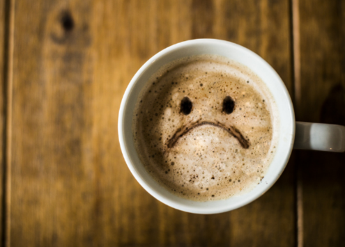 Coffee with a sad face