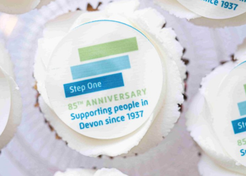Cupcakes to celebrate Step One Charity's 85th anniversary.