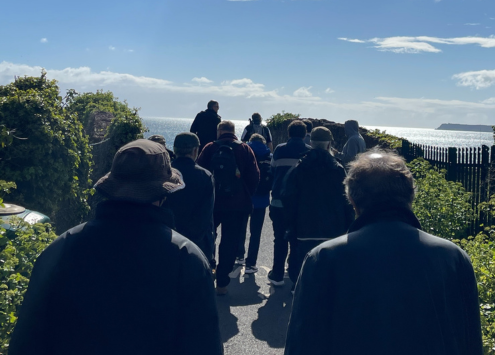 People walking outdoors