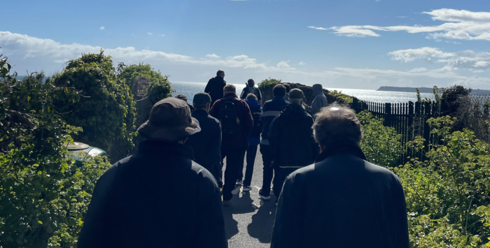 People walking outdoors